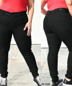 JD-1326 JEAN DIWAY NEGRO TIRO ALTO CHAPITA ATRAS