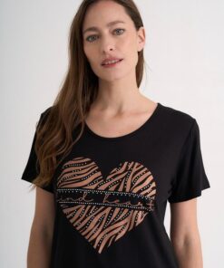 R-2930 REMERA MODAL AMOR ESTAMPADA CON TACHAS