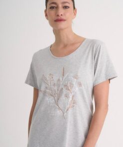 R-2932 REMERA MODAL ROSA ESTAMPADA CON TACHAS