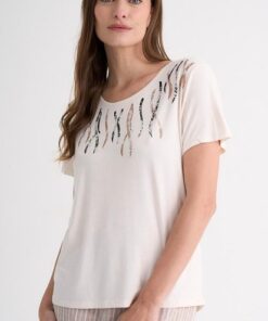 R-2935 REMERA MODAL ESTAMPADA X CON TACHAS