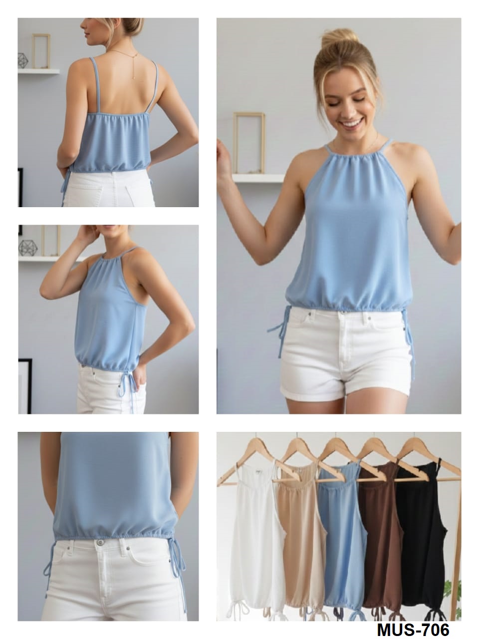 MUS-706 MUSCULOSA CEY CON ELASTICO Y LAZOS COSTADO