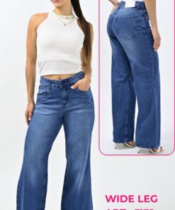 ART-3132 JEAN DIWAY WIDE LEG GASTADO RIGIDO