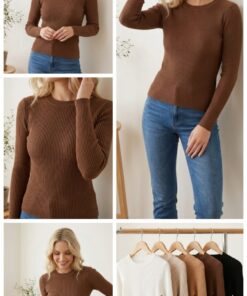 S-1180 SWEATER LISO MORLEY IMPORTADO CON CUELLO REDONDO