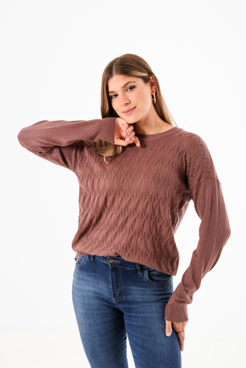 ART-726 SWEATER RAYON TODO TRENZAS