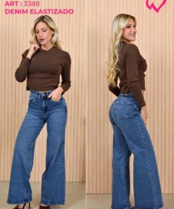 ART-3388 JEAN DIWAY  WIDE LEG AZUL ELASTIZADO