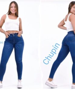 ART-1068 JEAN DAMA AZUL CHUPIN ELASTIZADO VETEADO