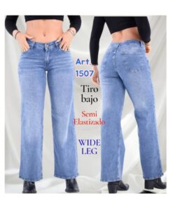 ART-1507 JEAN MUJER WIDE LEG SEMI ELASTIZADO TIRO BAJO