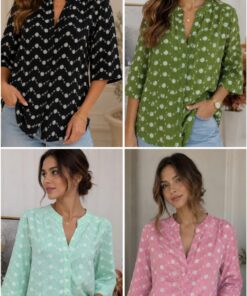 CAM-789 CAMISA CUELLO MAO 3/4 CEY CON DETALLE DE BORDADO