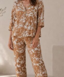 P-259 PANTALON ESTAMPADO DE LINO CON SEDA