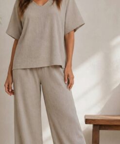 P-262 PANTALON RECTO DE LINO ESCOTE V
