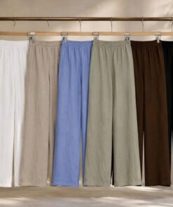 P-262 PANTALON RECTO DE LINO ESCOTE V - Imagen 2