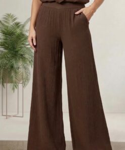 P-355 PALAZZO ANCHO TELA VINTAGE CON BOLSILLOS