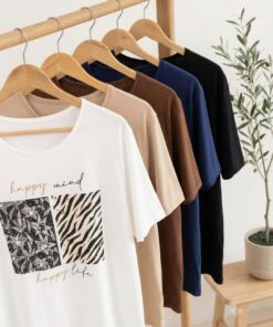R-3062 REMERA MODAL VISCOSA ESTAMPADA HAPPY TACHAS - Imagen 2