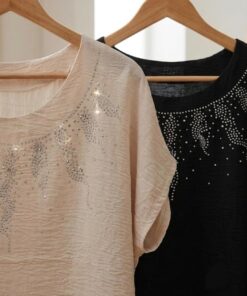 R-3070 BLUSA CEY CON DETALLE DE STRASS EN ESCOTE - Imagen 2