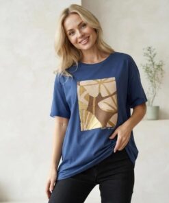 R-3075 REMERA MODAL VISCOSA ESTAMPADA FOIL HAPPY