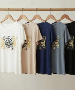 R-3077 REMERA MODAL VISCOSA CON ESTAMPADO TRIBAL Y TACHAS - Imagen 2