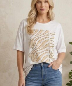 R-3078 REMERA MODAL VISCOSA ESTAMPADA TACHAS CREATIVE