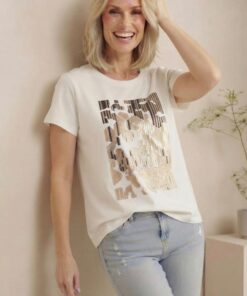 R-3085 REMERA MODAL VISCOSA CON ESTAMPA FOIL