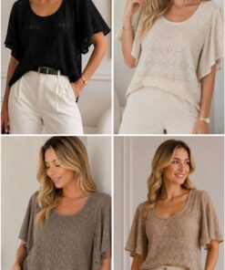 R-3090 BLUSA BRODERY CUELLO REDONDO MANGA VOLADOS - Imagen 2