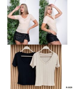 R-3029 REMERA TEJIDA ESCOTE V TELA KENZO