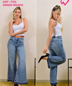 ART-3195 JEAN DIWAY WIDE LEG RIGIDO DETALLE BOTAMANGA