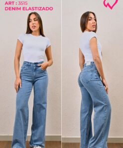 ART-3515 JEAN DIWAY WIDE LEG CELESTE ELASTIZADO