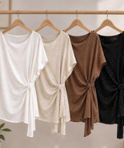 R-3097 BLUSA CEY CON STRASS Y DETALLE DE TIRAS COSTADO - Imagen 2