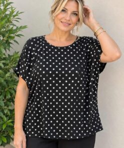 R-3098 REMERA MODAL VISCOSA CON LUNARES